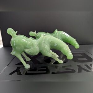 Green Jade Horse Figurines